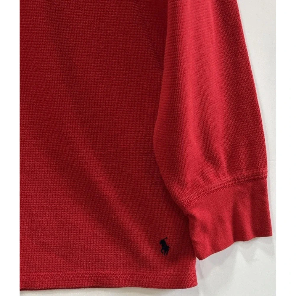 Mens Polo Ralph Lauren Long Sleeve Waffle Weave Thermal Red Sz 3XT Crew Neck